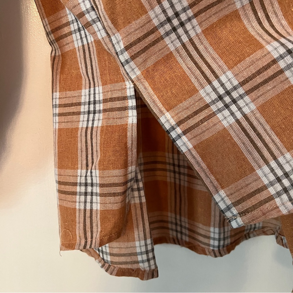 POL Orange Plaid Button Up Shirt Oversized L - Picture 9 of 16